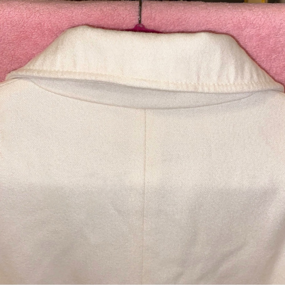 Merona White Coat Cream Purple Polka Dot Jacket Trench XL Extra Large Target - Picture 8 of 14